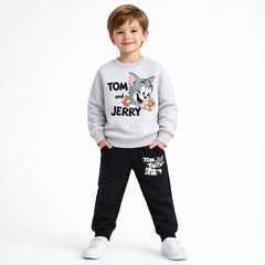 Boys Tom and Jerry Grey Printed Tracksuit