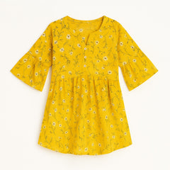 Girls yellow floral frock