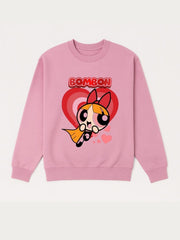 Girls Pink Powerpuff Fleece Sweatshirt