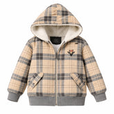 Boys Beige Check Hood