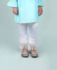 Girls white cotton capri
