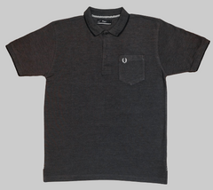 Mens dark gray double shade polo shirt