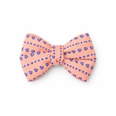 Girls peach heart bow pin