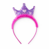 Girls shocking pink sequin crown hair band (Last Chance)