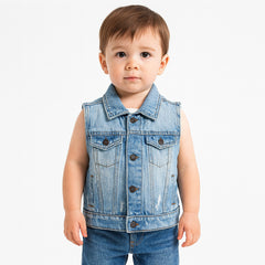 Boys blue sleeveless jacket