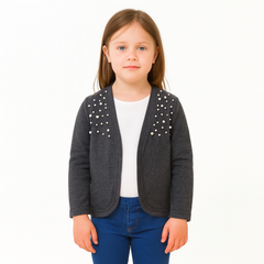 girls gray pearls shrug