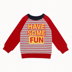 Red and white lining sweat shirt