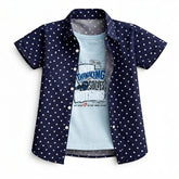 Boys Polka Dot Printed Double Casual Shirt
