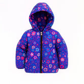 Girls blue printed puffer jacket