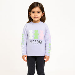 Girls purple bear sweater