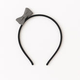 Girls dark gray glitter bow hair band