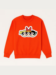 Girls Powerpuff Faces Fleece Sweatshirt