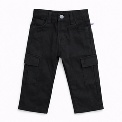 Boys Black Pocket Denim baggey Pant