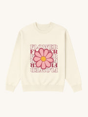 Girls Flower Graphic Fleece Sweatshirt
