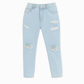 Ladies ripped denim flapper pant