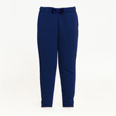 Girls Blue Trouser with Velvet stripes.
