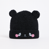 Black cloud pompon cap