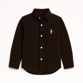Embraided brown casual shirt
