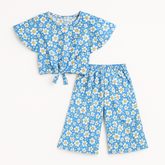 Girls blue Floral skate fish suit