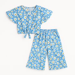 Girls blue Floral skate fish suit
