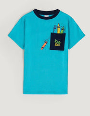 Boys Sky bluepencil pocket shirt