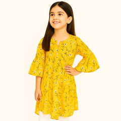 Girls yellow floral frock