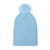 girls blue glitter pompom cap