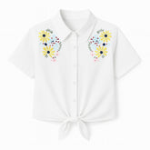 Ladies flower embraided Cotton Top