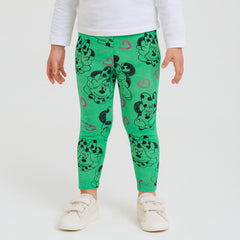 Girls green micky mouse trouser