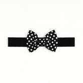 Black Polka dots bow band
