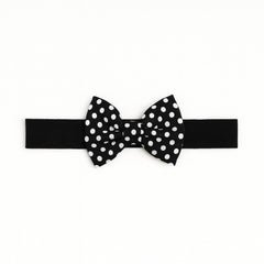 Black Polka dots bow band