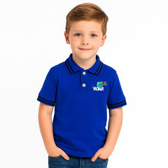Boys ink blue Dino polo
