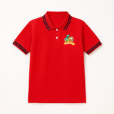 Boys red embroidered polo