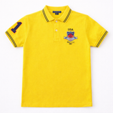 Boys yellow patch polo shirt