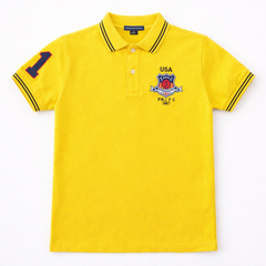 Boys yellow patch polo shirt