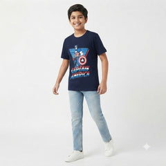 Boys blue captain america t-shirt