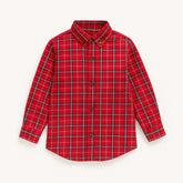 Boys red check casual shirt