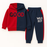 Boys red good hood tracksuit