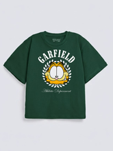 Boys Garfield Athletic Green Down Shoulder T-shirt