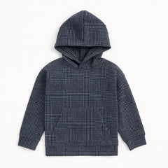 Girls gray check hood