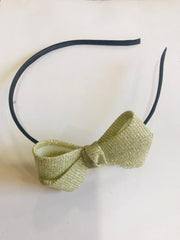 Girls silver bow hair band