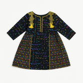 Khaddar multi color frock