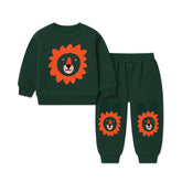 Boys dark green lion tracksuit/