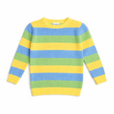 Yellow green and blue lining Sweater