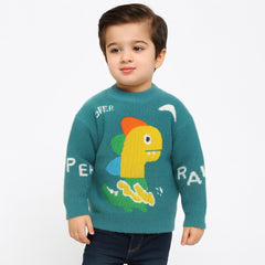 Boys green Dino sweater