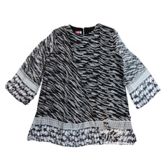 Girls gray and white pattern chiffon top