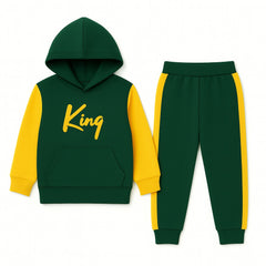 Boys green king tracksuit