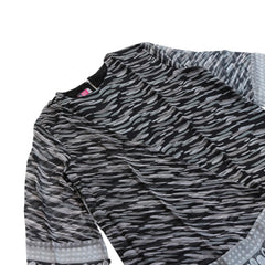 Girls gray and white pattern chiffon top