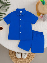 Boys Royal Blue Micro Dot Casual Tracksuit (Summer)
