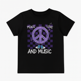 Girls black peace T-Shirt